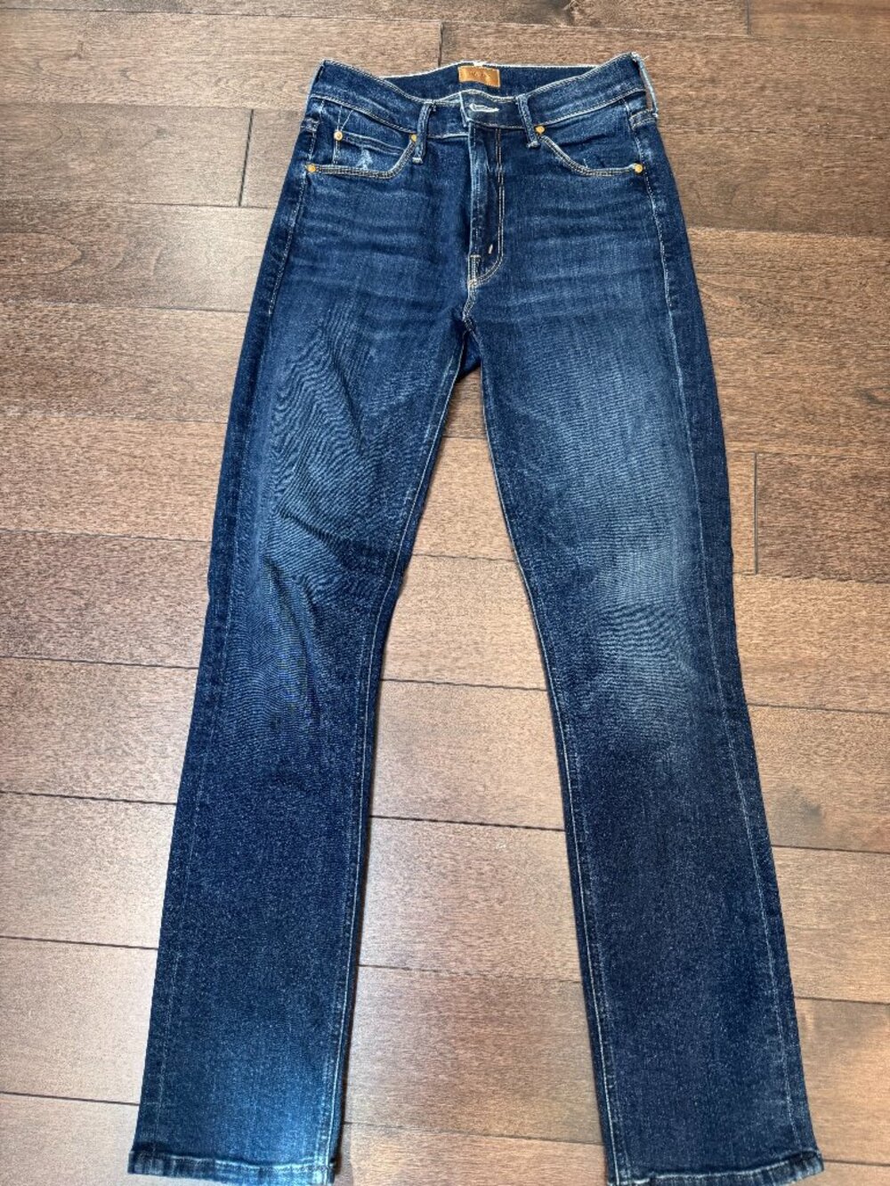 Mother Sz 25 Mid Rise Dazzler Ankle Blue Teaming Up Like New